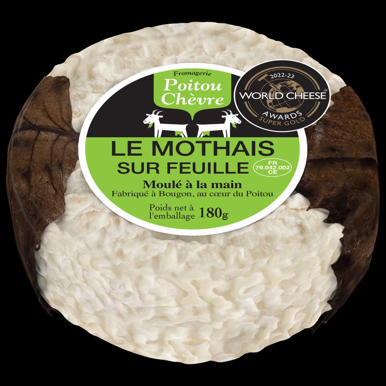 POITOU CHEVRE LE MOTHAIS SUR FEUILLE MOULE A LA MAIN COUPE 180G