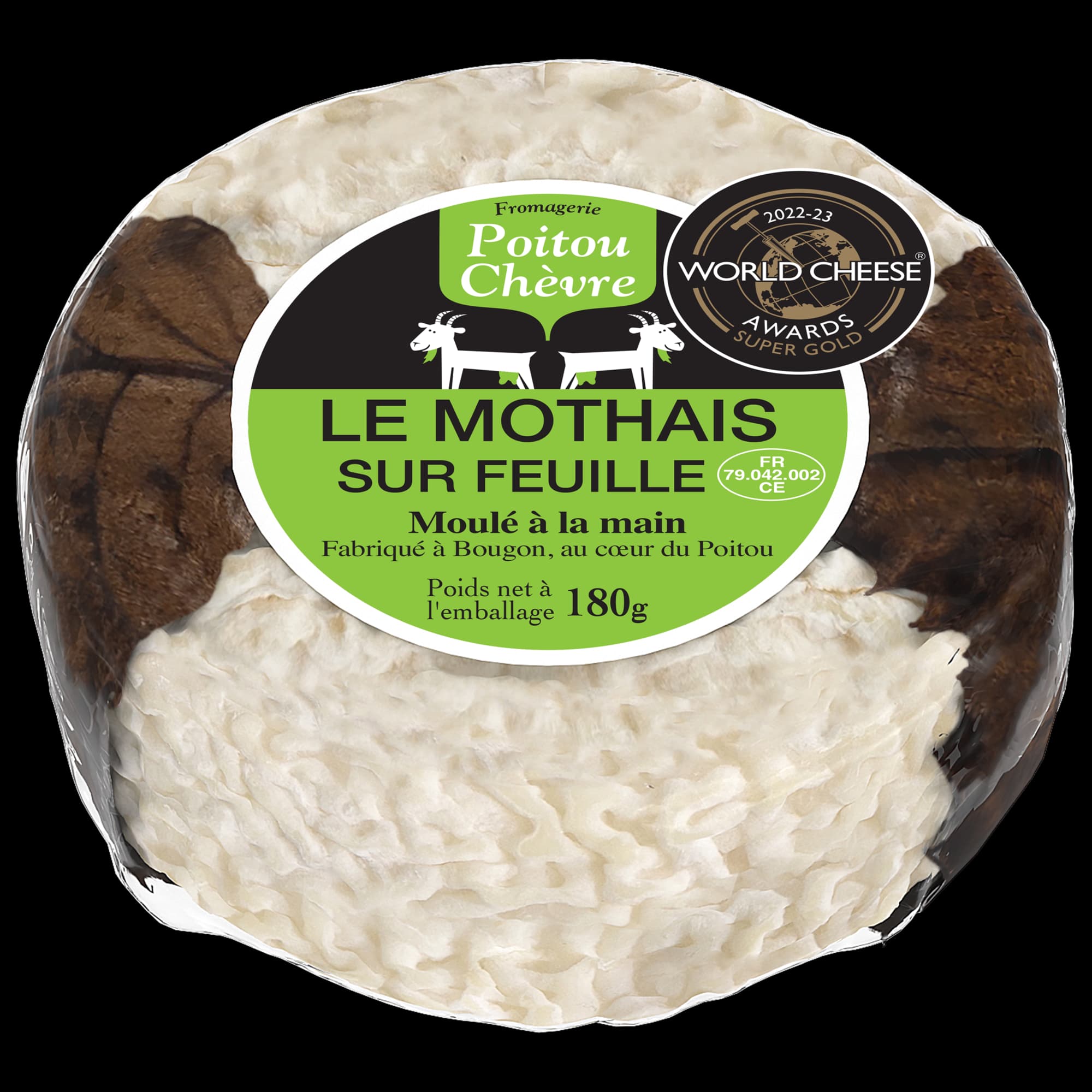 POITOU CHEVRE LE MOTHAIS SUR FEUILLE MOULE A LA MAIN SOUS FILM PRE EMBALLE 180G