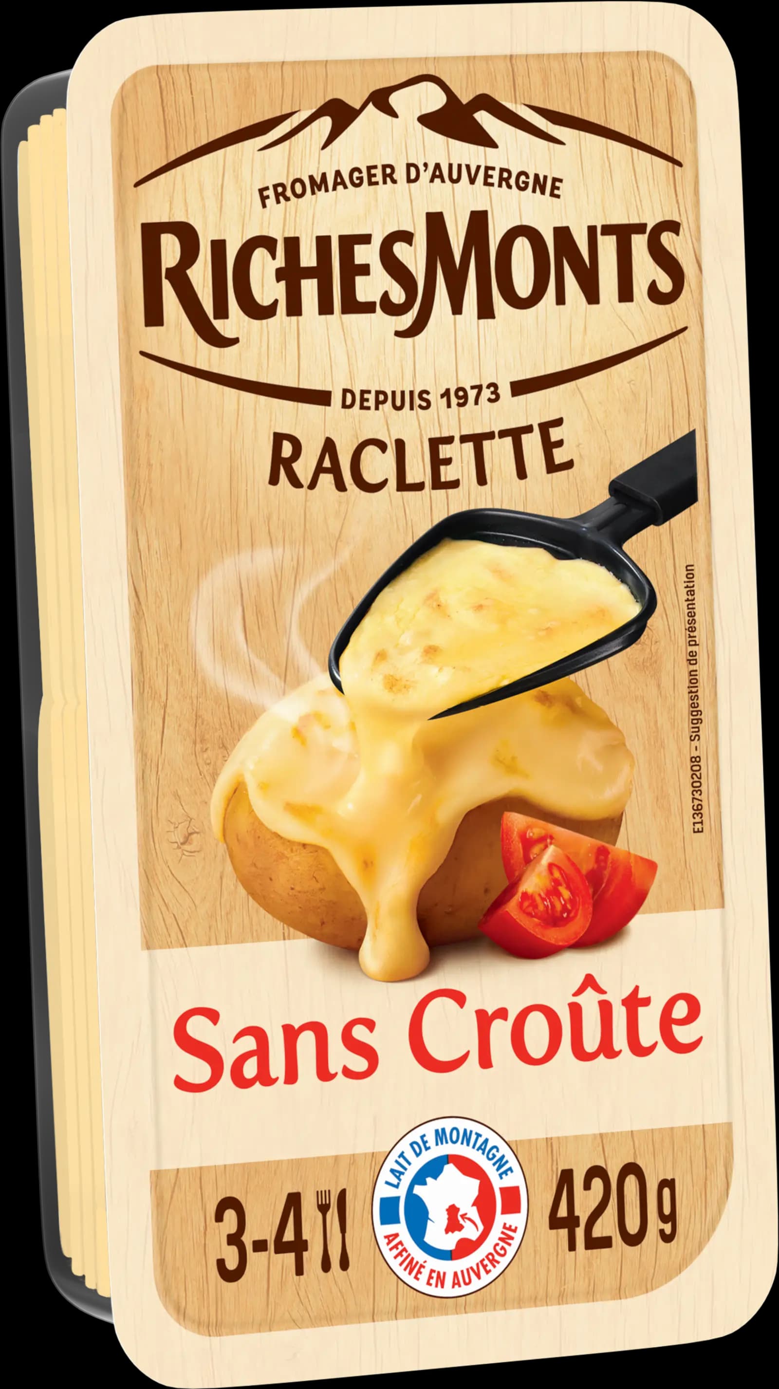 RICHES MONTS RACLETTE SANS CROÛTE AU LAIT DE MONTA