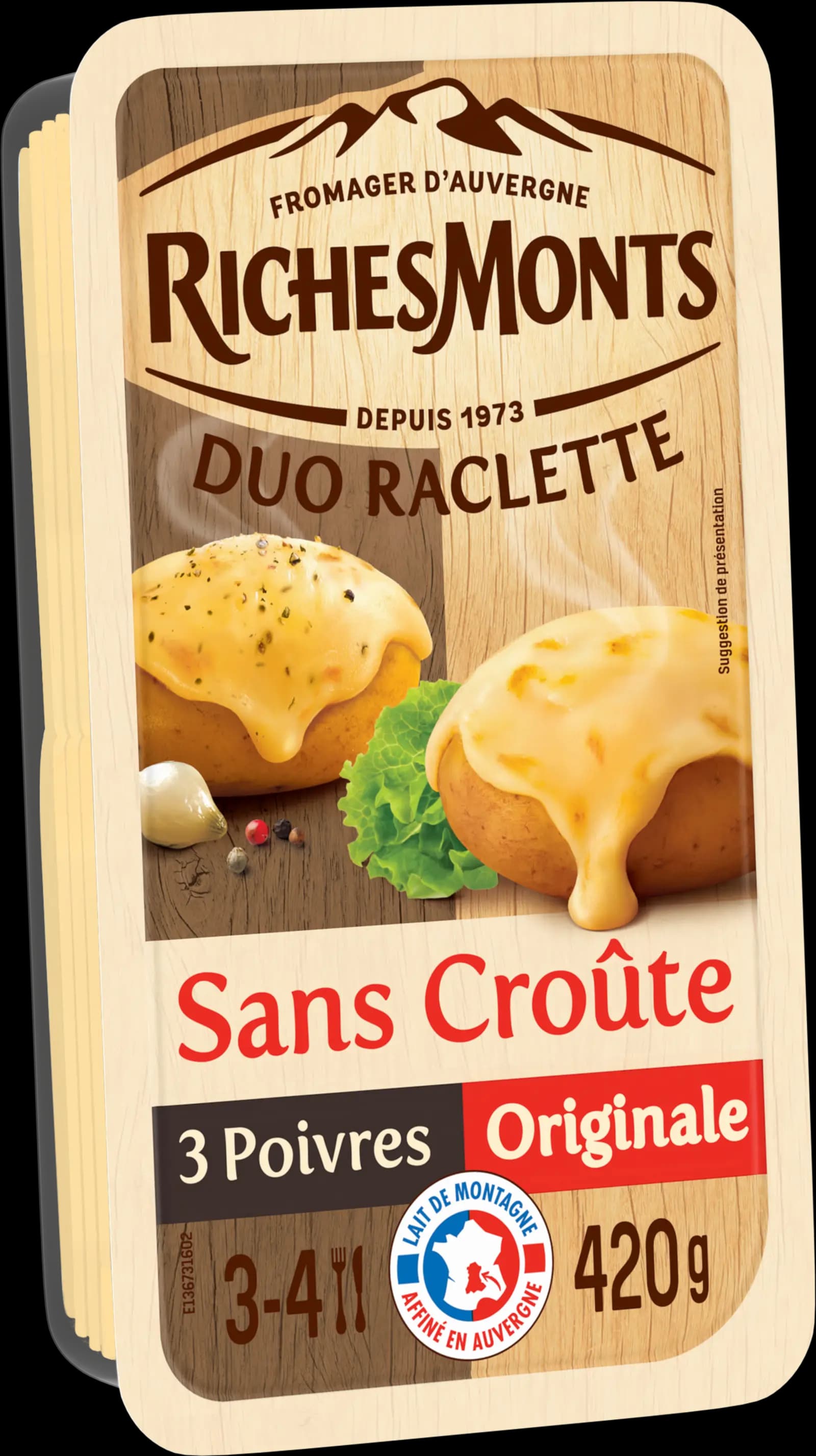 RICHES MONTS RACLETTE TRANCHETTES DUO SANS CROUTE