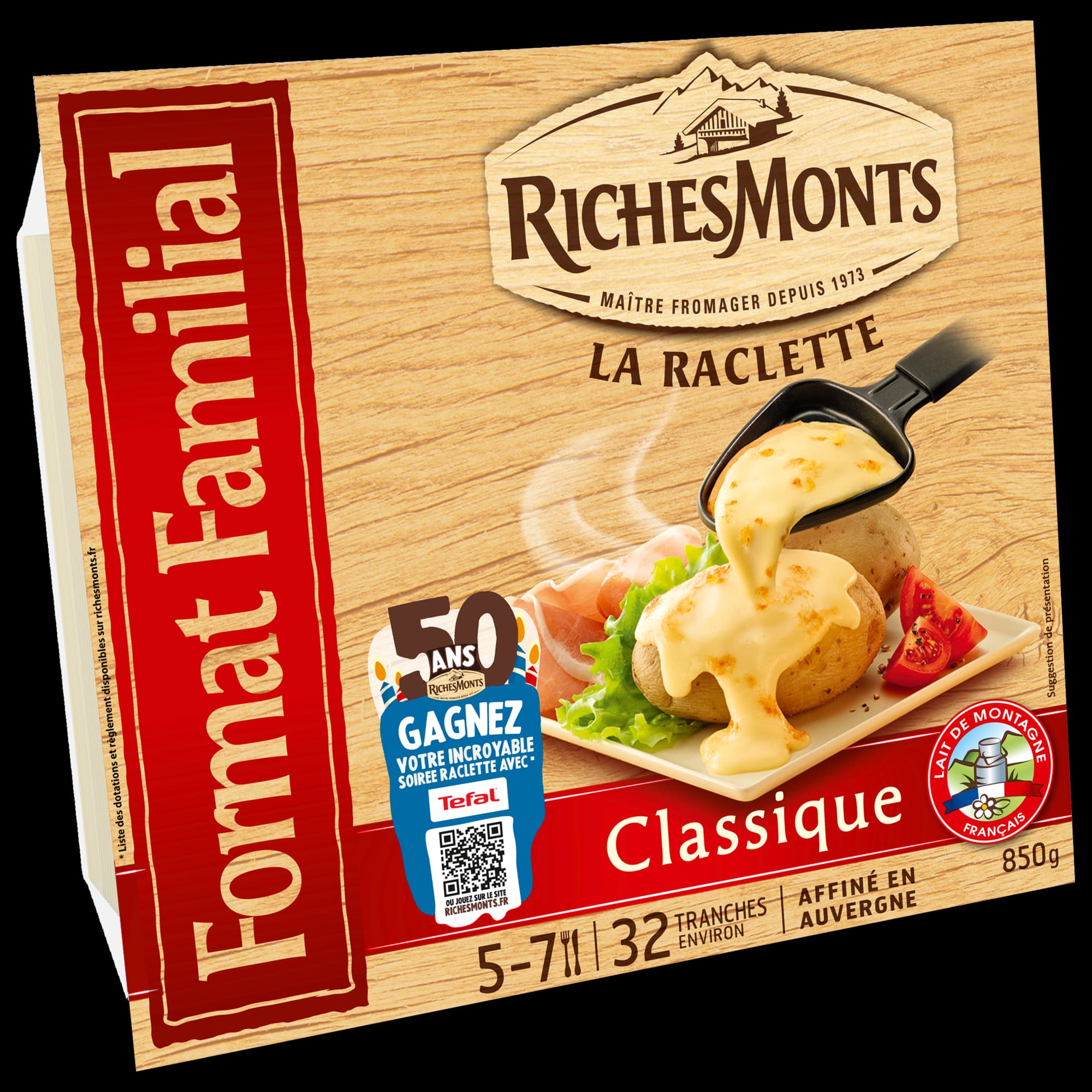 RICHES MONTS PLATEAU RACLETTE CLASSIQUE TRANCHETTE