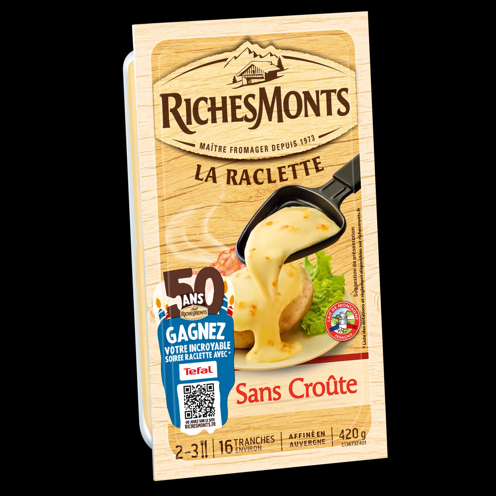 RICHES MONTS RACLETTE SANS CROÛTE AU LAIT DE MONTA